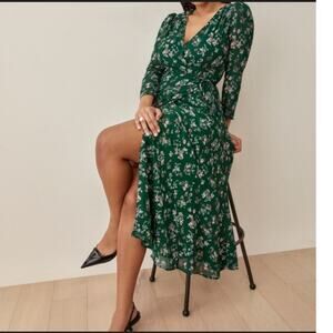 NWT Reformation Floral Green Dress M
